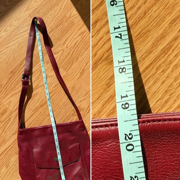 Stone and Co Leather Crossbody Bag Burgundy Adjustable Strap Y2K Era - Picture 11 of 16